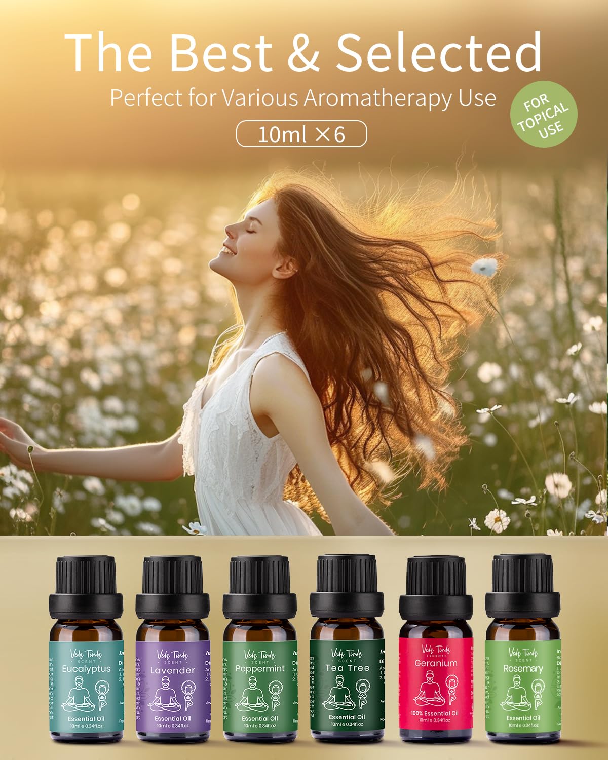 Coffret cadeau huiles essentielles VEDA TINDA SCENT, présentation élégante à offrir