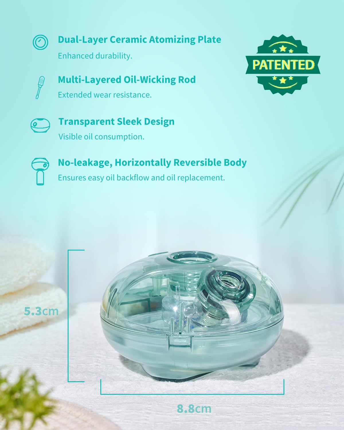 VEDA TINDA SCENT diffuseur avec 2 niveaux de brume pour diffusion discrète