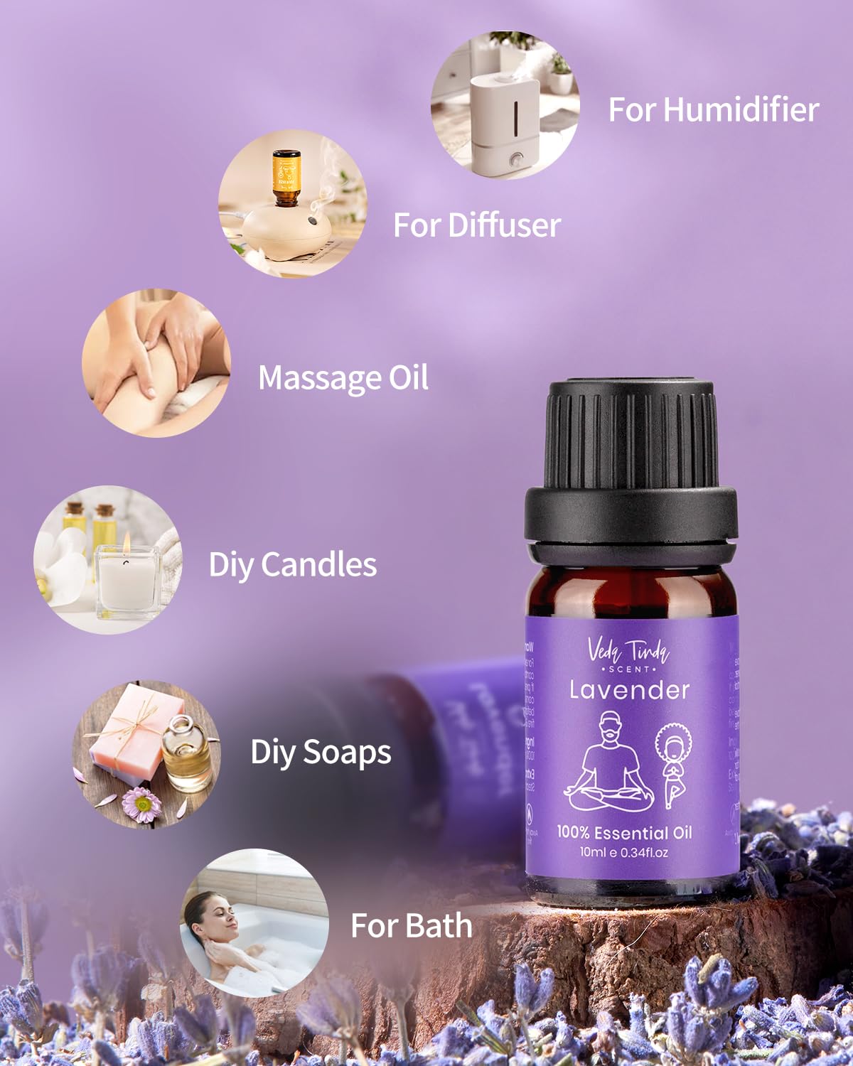 Huile essentielle menthe poivrée VEDA TINDA SCENT, flacon frais et revitalisant