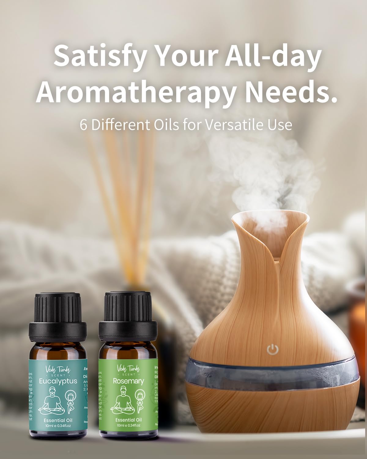 Kit huiles essentielles VEDA TINDA SCENT, ensemble pratique pour diffusion et DIY