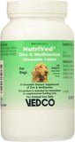 Vedco NutriVed: comprimés à croquer zinc méthionine pour chien, soutien potentiel au pelage et à la peau.