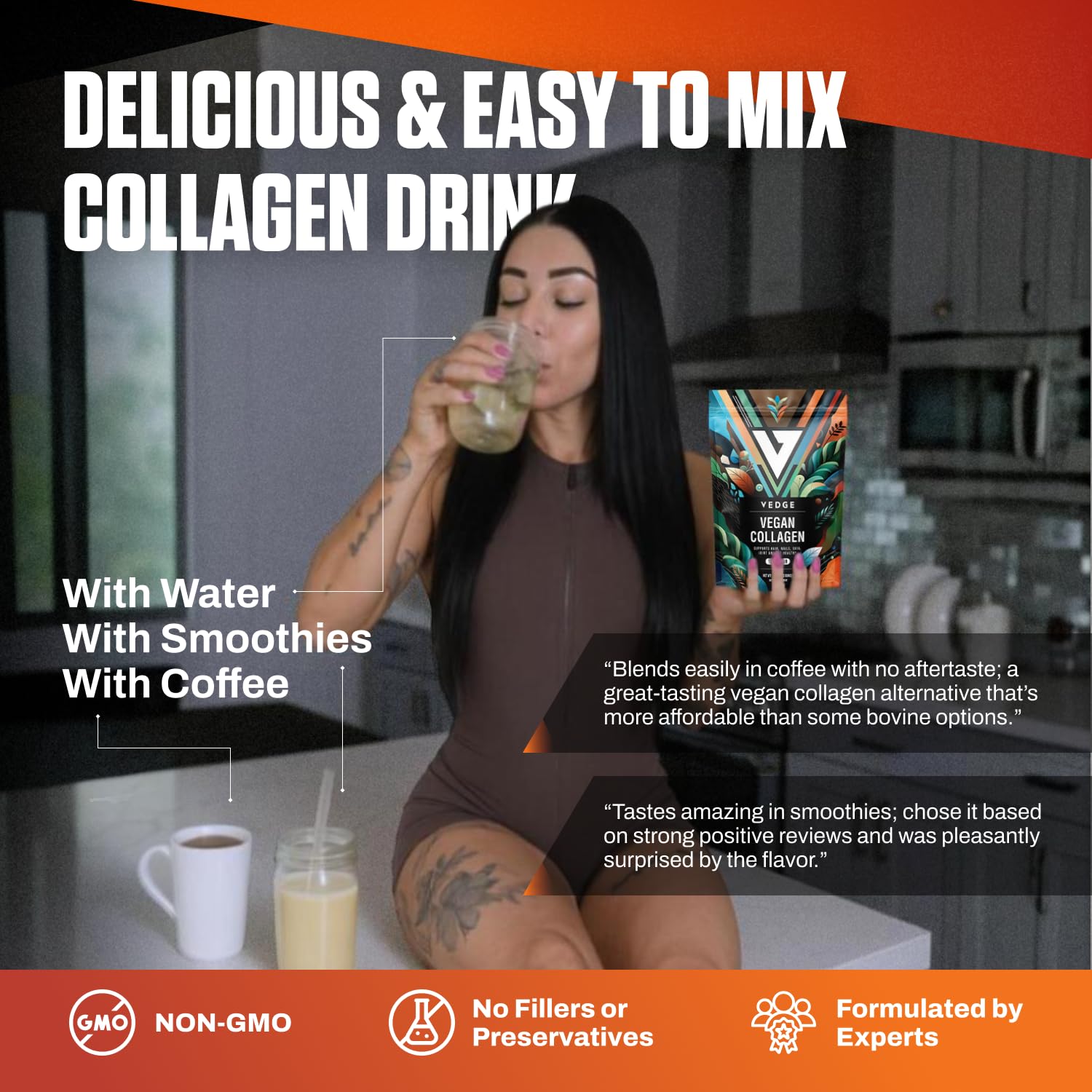 vedge poudre collagene vegan idéale pour smoothies nutritifs et simples.
