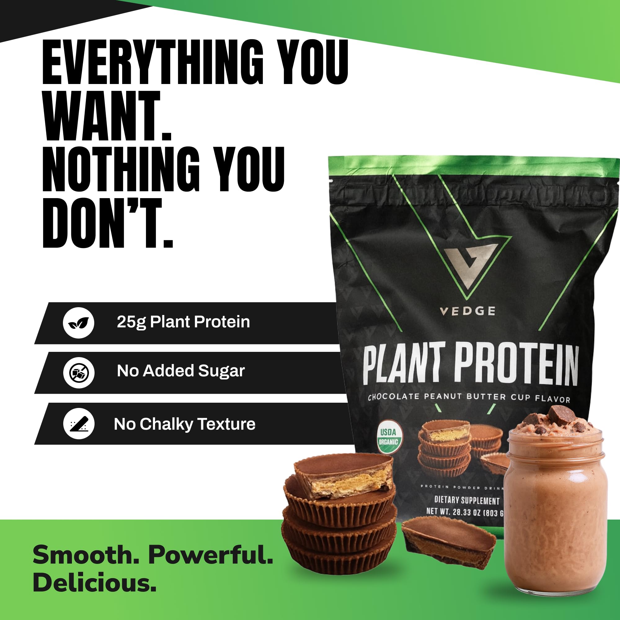 VEDGE Protéine végan – doseur pratique pour mesurer une portion.