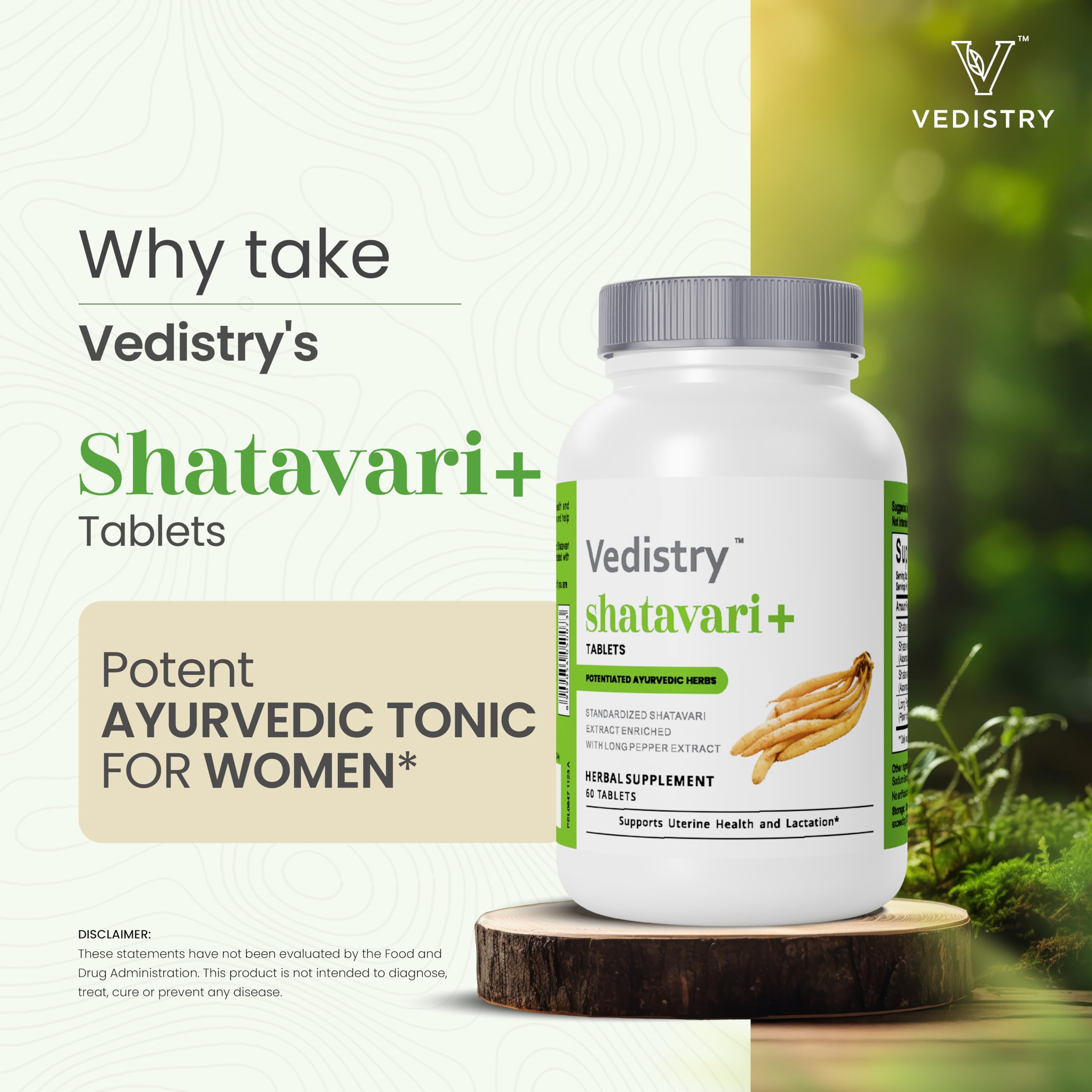 Vedistry Shatavari+: absorption améliorée grâce au Piperine.