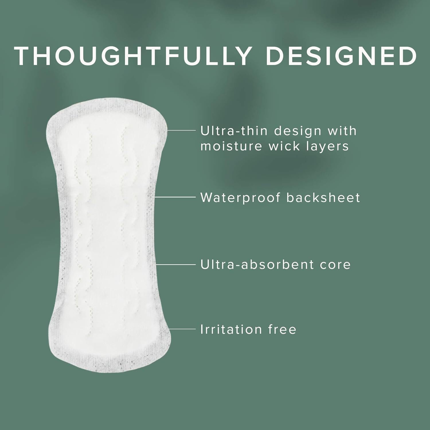 Veeda avec couche filtration triple garde la zone au sec et confortable.