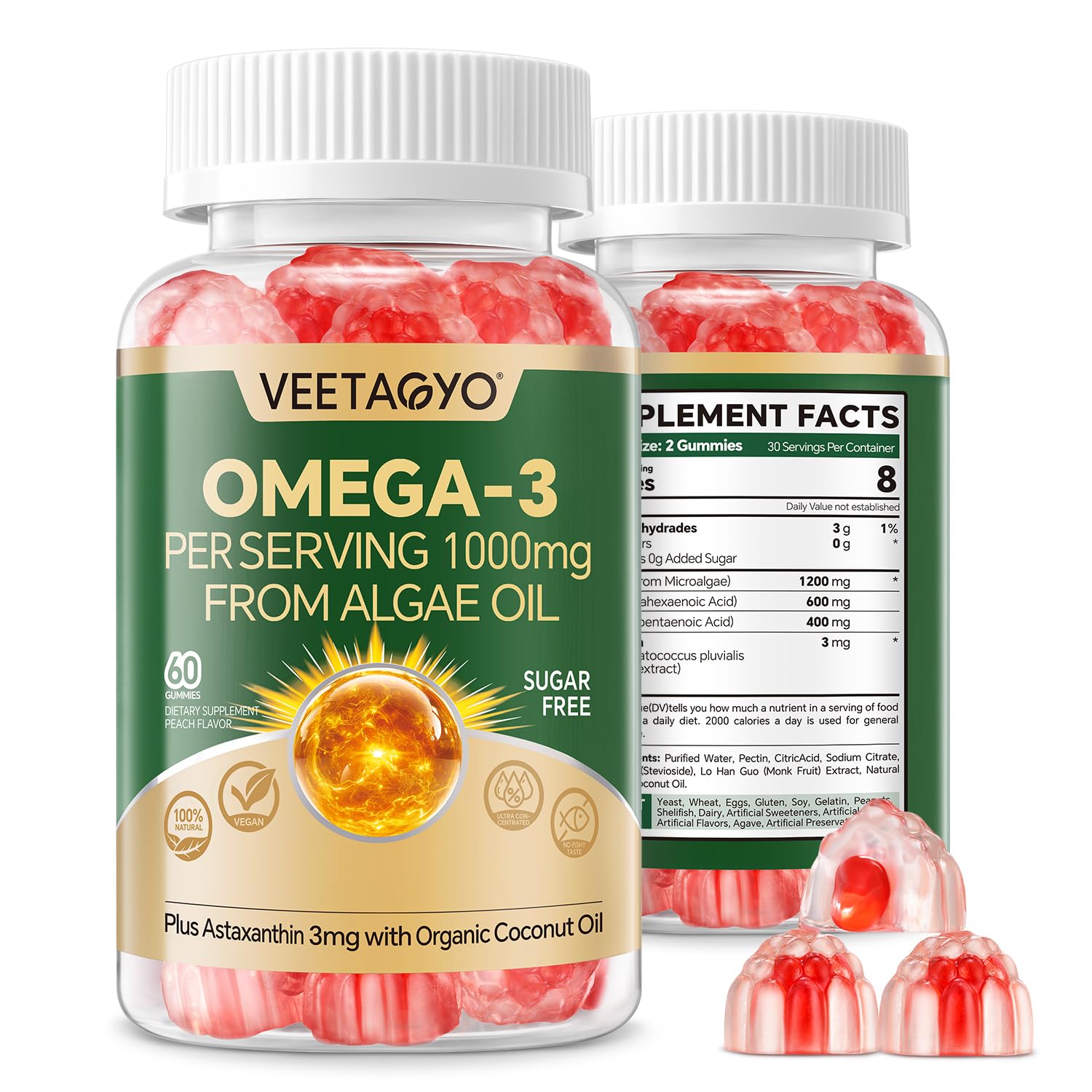 VEETAGYO Gummies Omega3: emballage montrant la double couche protectrice