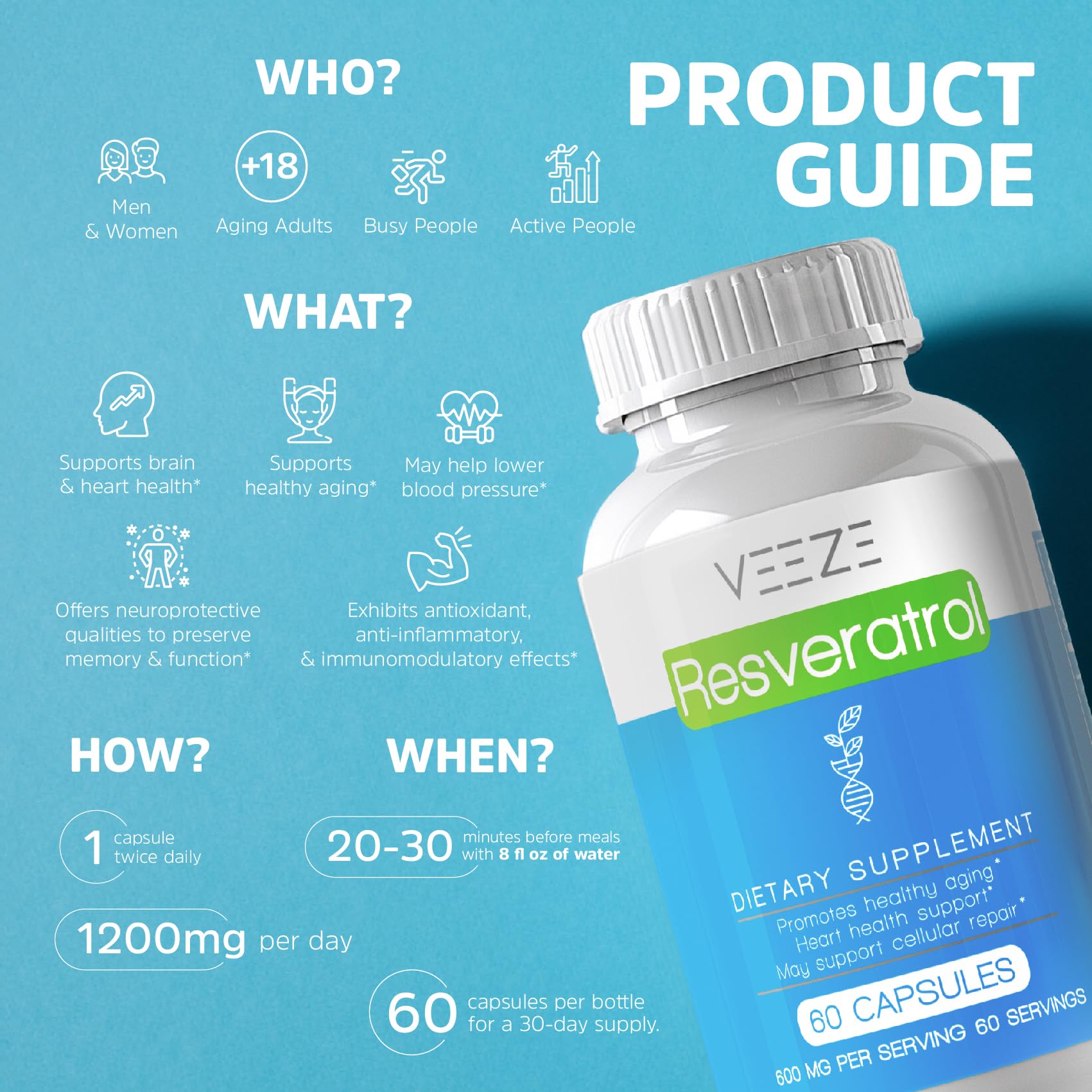 Ingrédients issus de Polygonum cuspidatum dans la formule VEEZE Resveratrol.