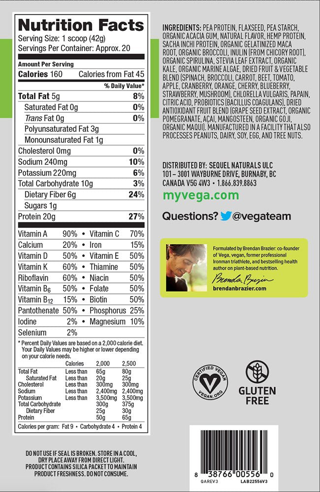 Fibres et oméga-3 Vega One pour la digestion et l'énergie.