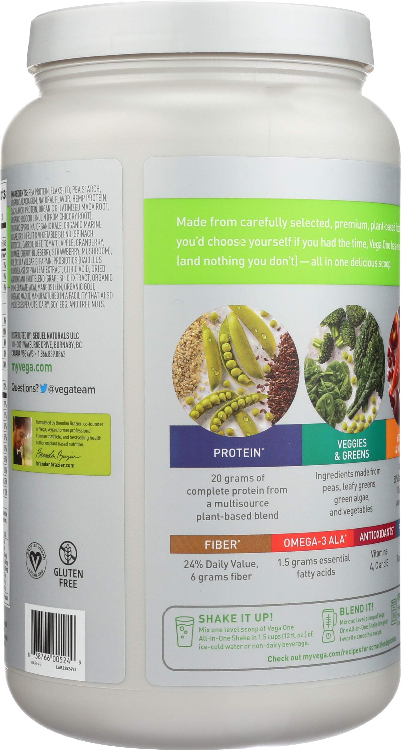 Vega One préparée avec fruits frais pour un petit-déjeuner équilibré et pratique.