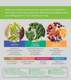 Vitamines et minéraux Vega One à 50 % DV issus de fruits et légumes.