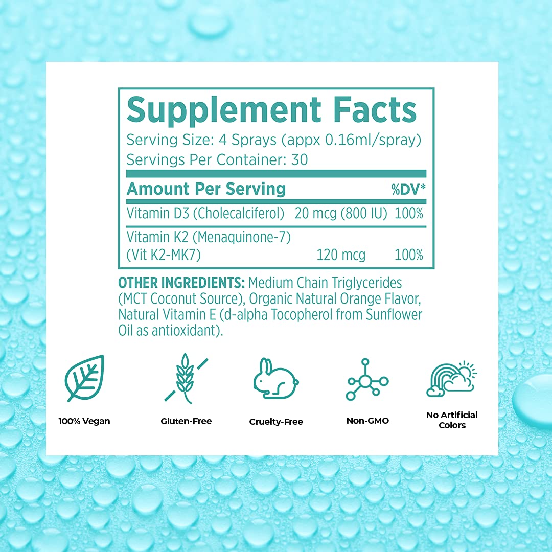 Vegan Life Nutrition pulvérisation D3-K2 pour intégration alimentaire aisée.