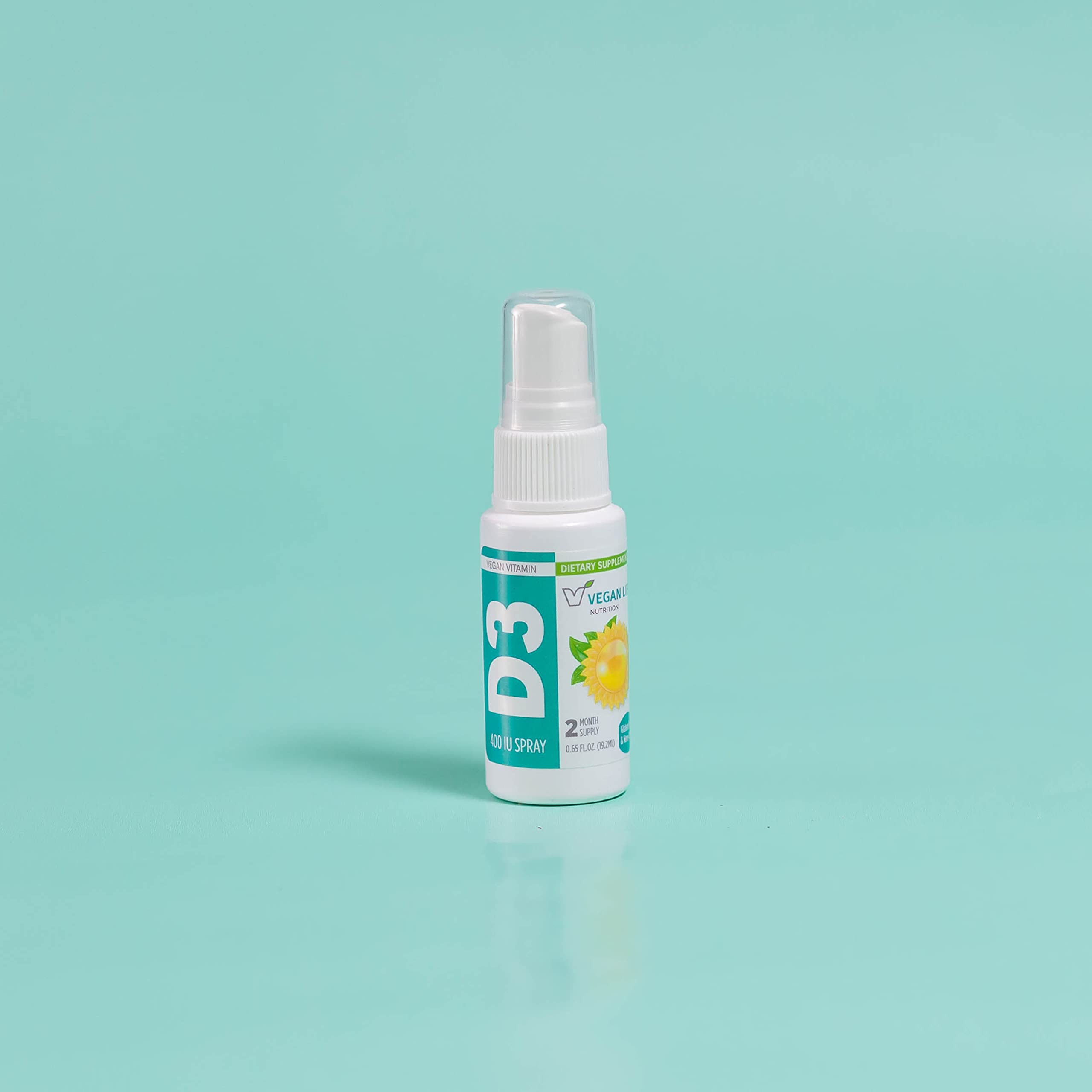D3 spray Vegan Life Nutrition directement en bouche pour absorption pratique.