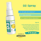 Spray D3 Vegan Life Nutrition sans gluten et sans OGM pour régimes spécifiques.