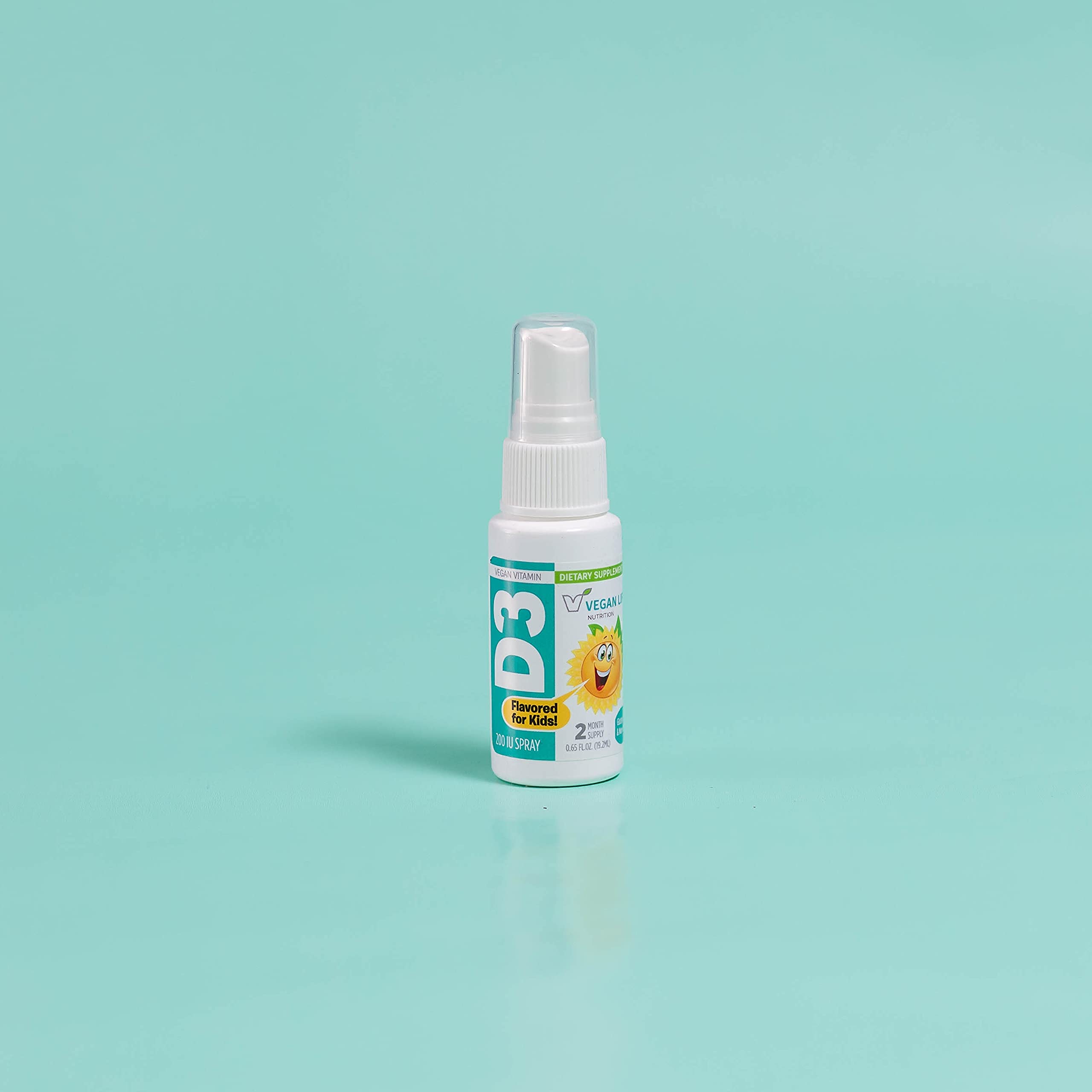 Vegan Life Nutrition spray D3 pour enfants, bio et sans gluten, soutien possible des os.