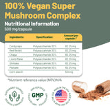 Vegan Vitality Multi Champignons – capsules pour énergie durable au quotidien.