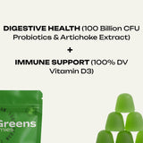 Flacon VeganGreens de 120 gommes, format pratique.