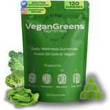 Gommes VeganGreens goût pomme, sans sucre, emballage pratique.