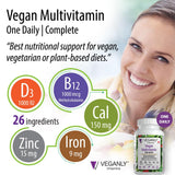 Veganly Vitamins — 26 essentiels en comprimés, formulation pratique pour régimes végétariens.