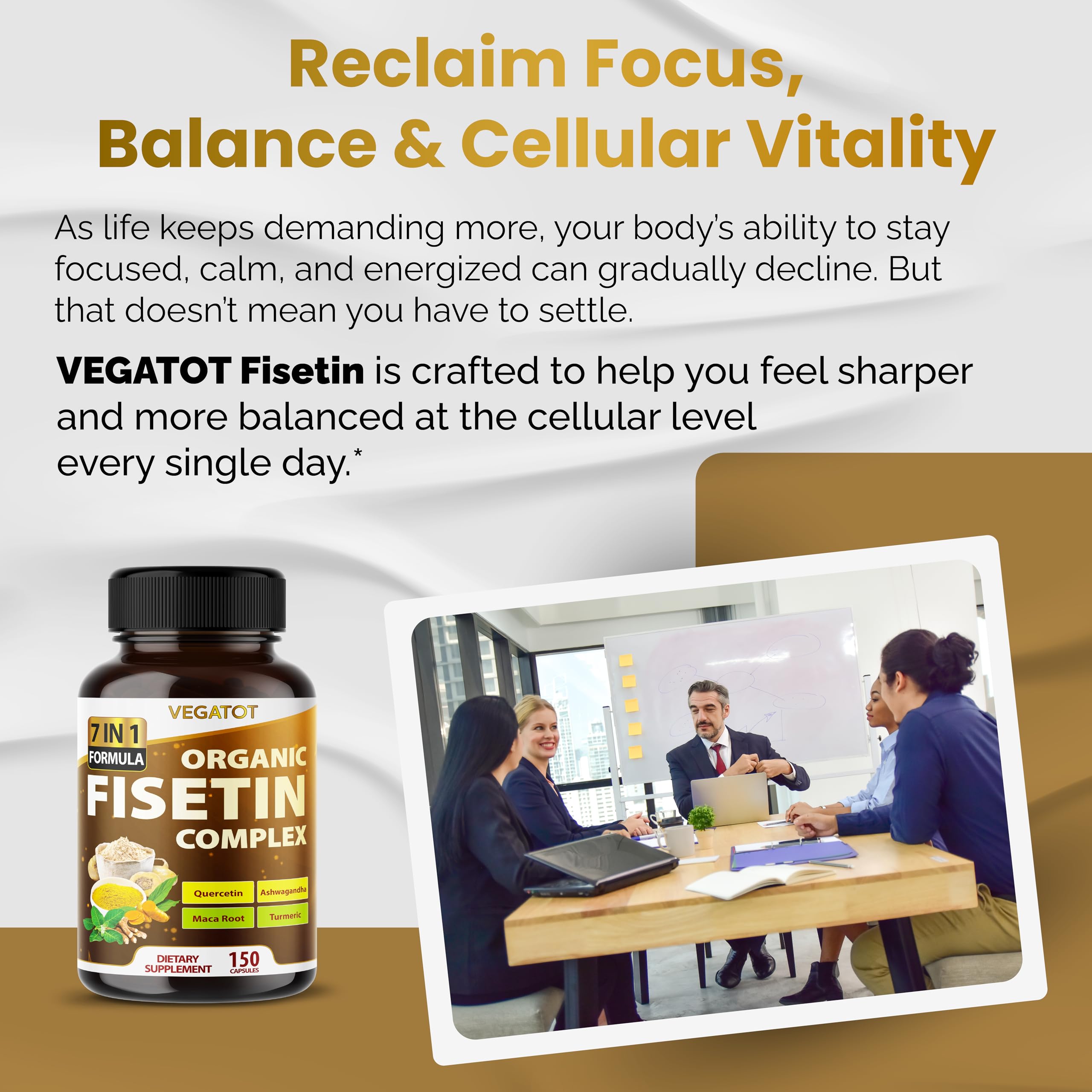 Capsules VEGATOT Fisetin, format pratique pour l'usage journalier