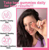 VEGEPOWER Biotin Gummies 10000mcg, flacon pratique, dosage élevé pour cheveux et ongles.