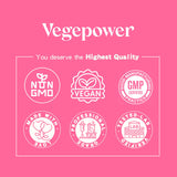VEGEPOWER Biotin Gummies ingrédients naturels, saveur fraise et formulation saine.