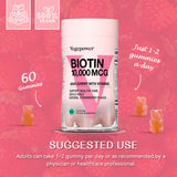 VEGEPOWER Biotin Gummies usage quotidien, soutien potentiel pour cheveux-peau-ongles.