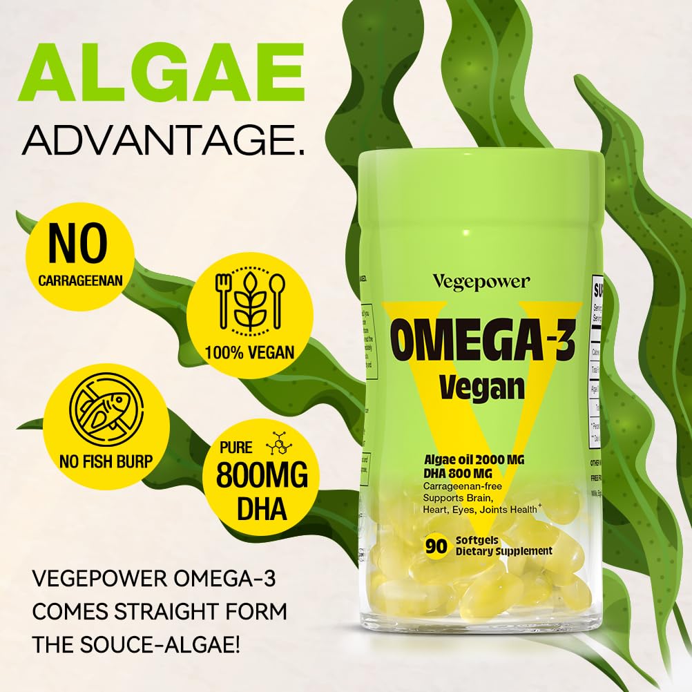 VEGEPPOWER DHA algue – gélules 800 mg, prise quotidienne facile