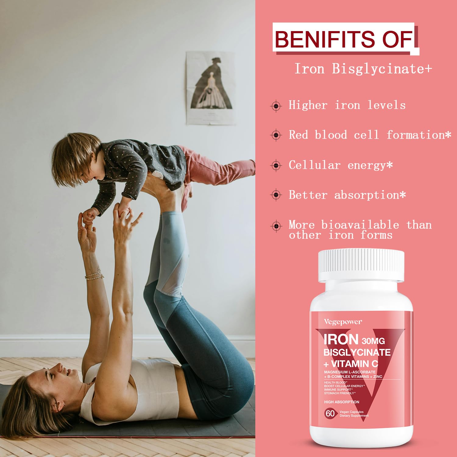 VEGEPOWER Fer Bisglycinate gelules controle qualite et origine naturelle.