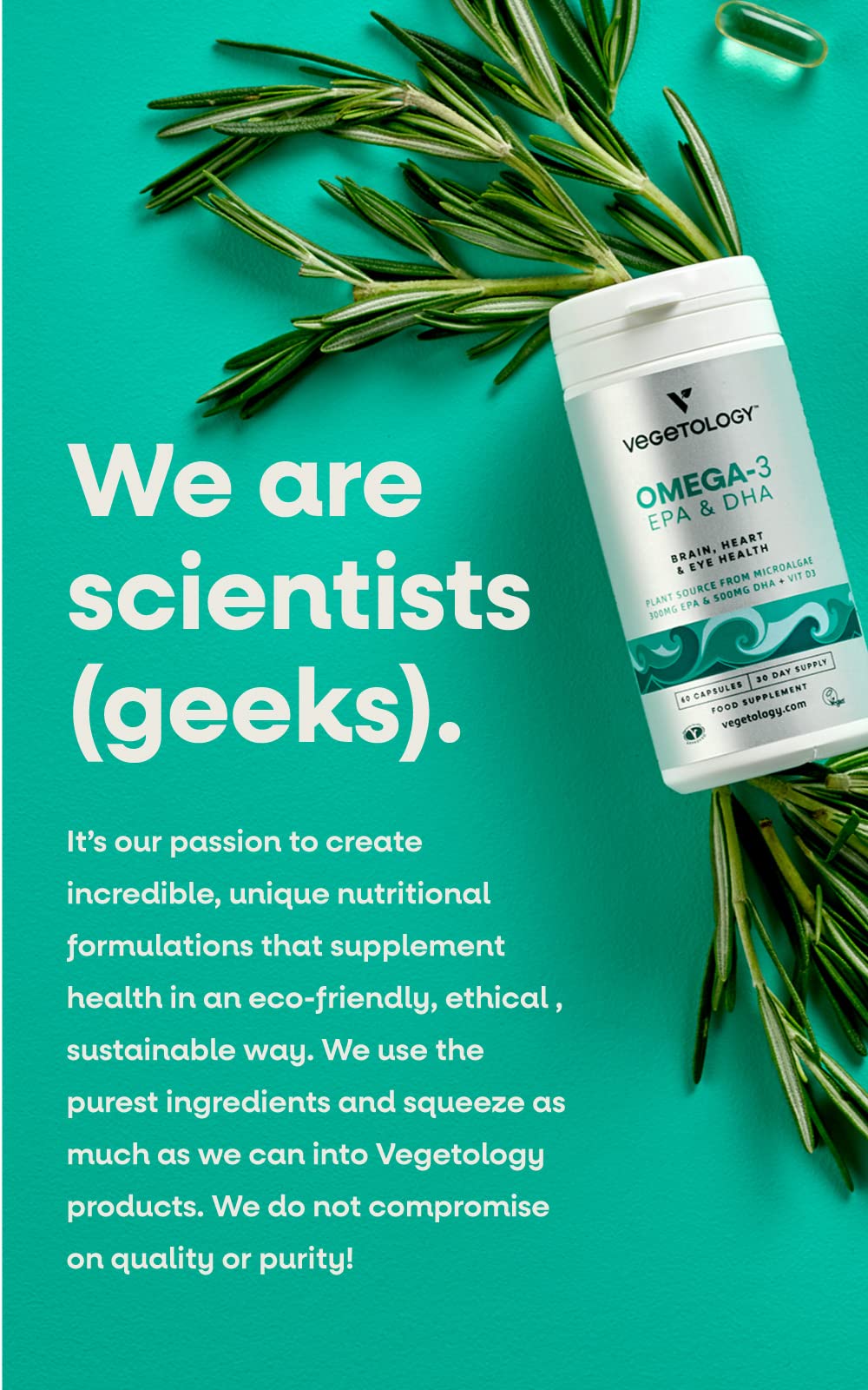 VEGETOLOGY Oméga-3 usage quotidien — s’intègre à votre routine.