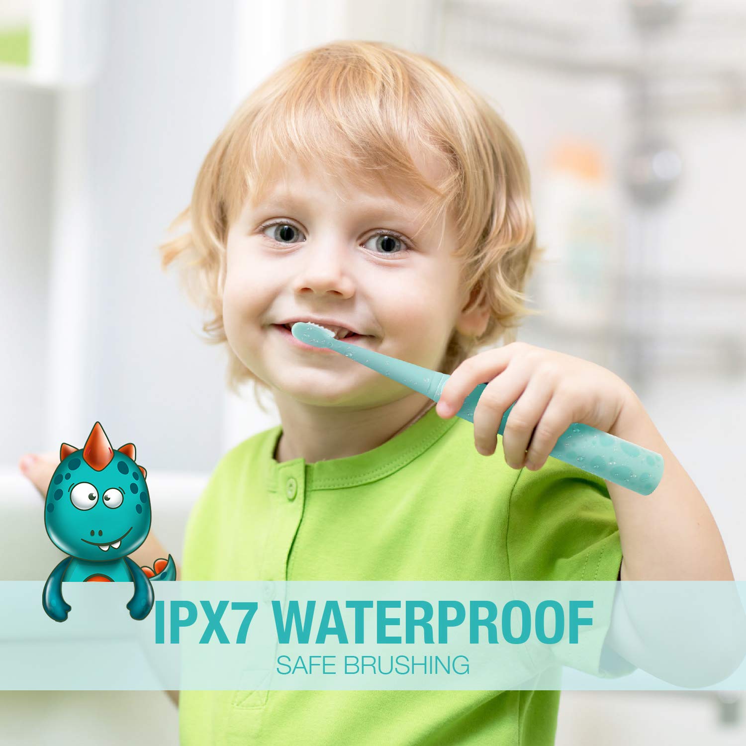 Brosse Vekkia étanche IPX7, pratique sous la douche.