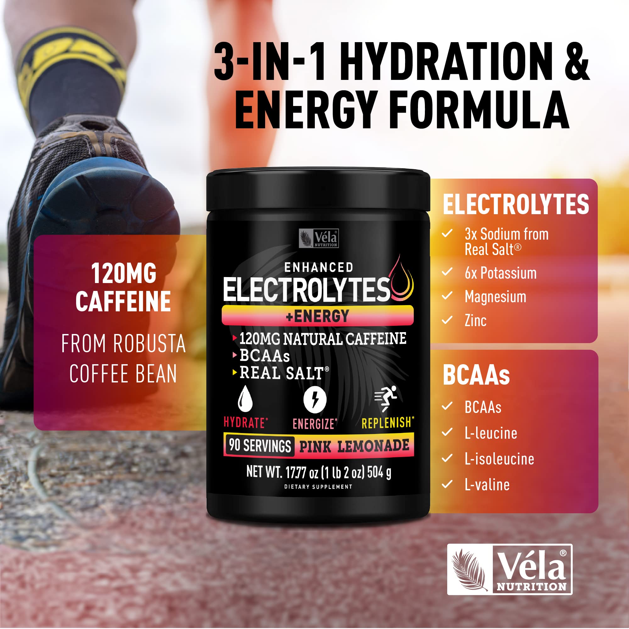 Véla Pre-Workout: bouteille pratique, dosage facilité pour déplacement.
