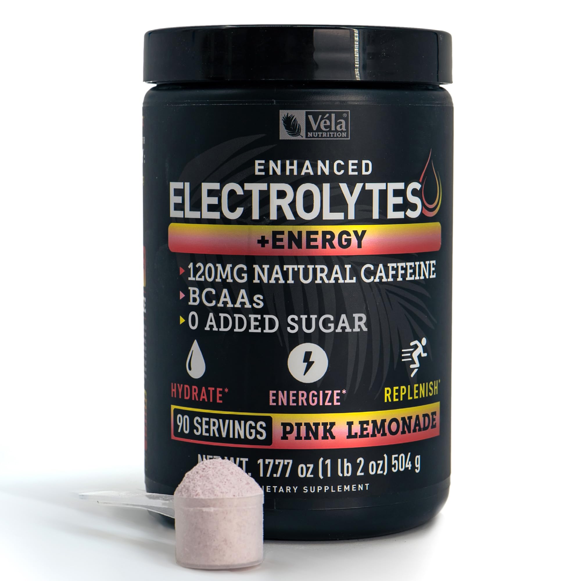 Véla Pre-Workout: bouteille rose pour hydratation et énergie pendant l’effort.