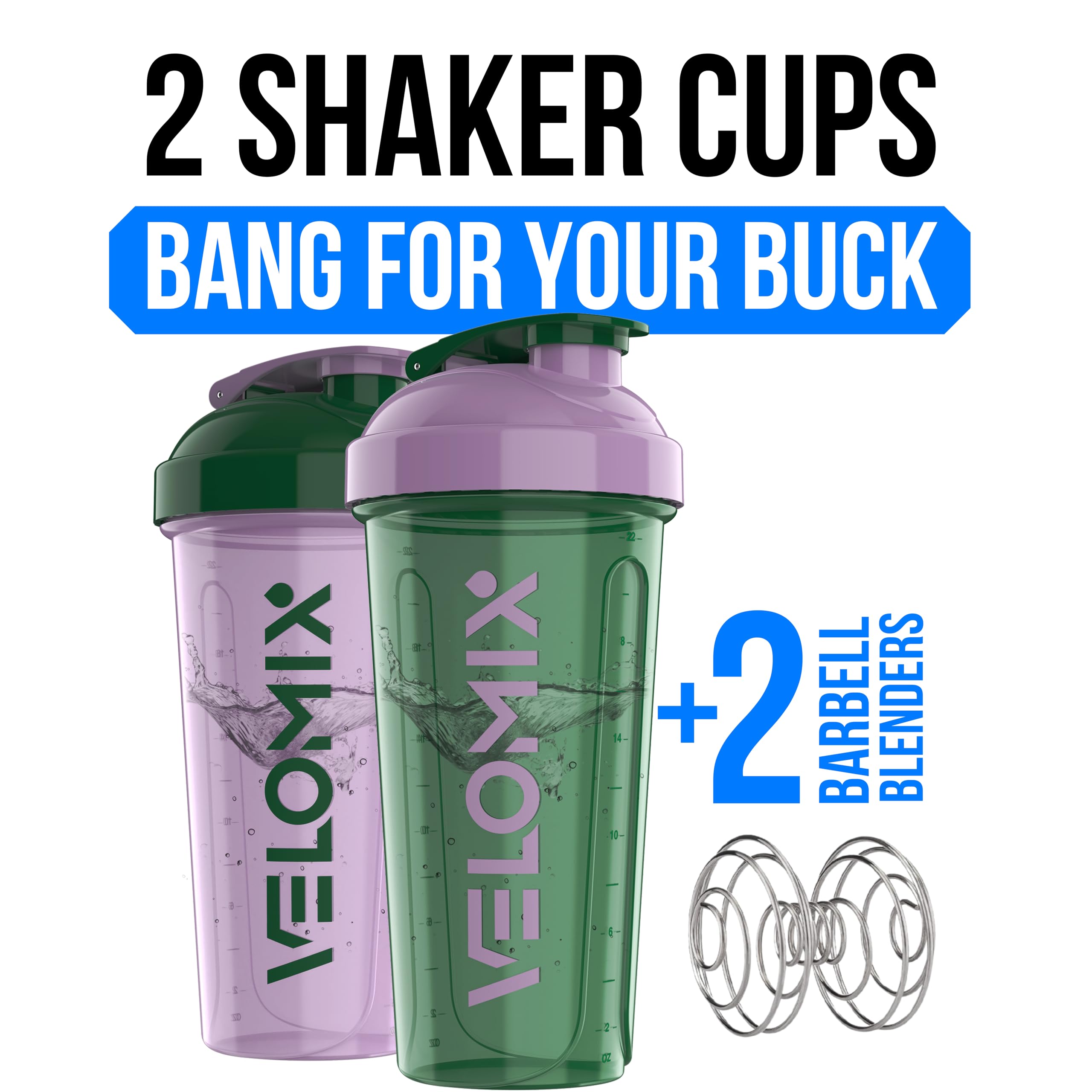 VELOMIX bouteille shaker 28oz ensemble fleurs violet pratique pendant les déplacements