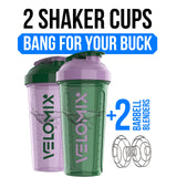 VELOMIX bouteille shaker 28oz ensemble fleurs violet pratique pendant les déplacements