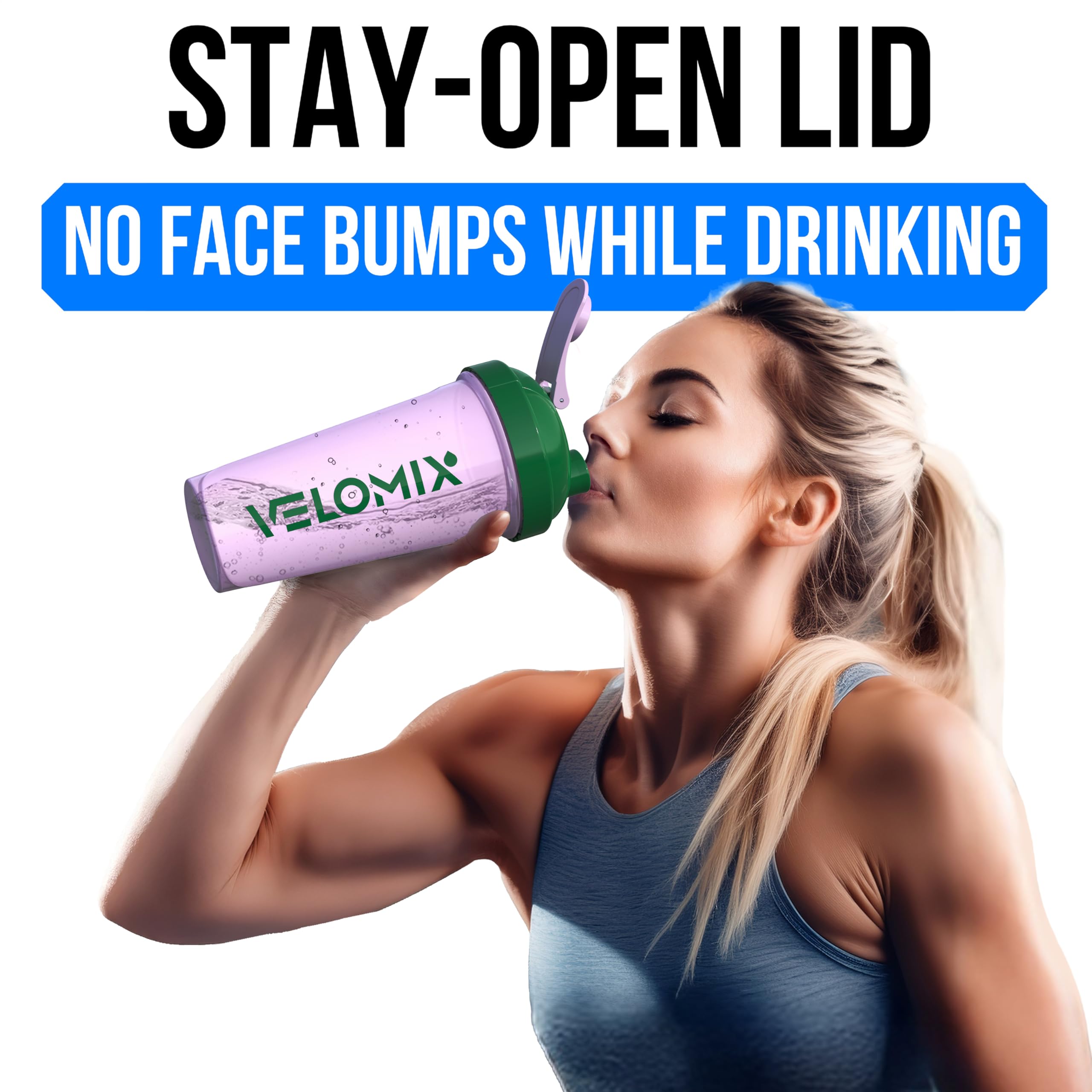 VELOMIX bouteille shaker 28oz pret-a-lutilisation facile à remettre en service
