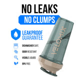 VELOMIX bouteille-shaker anti-fuite bleu-beige, idéale en déplacement