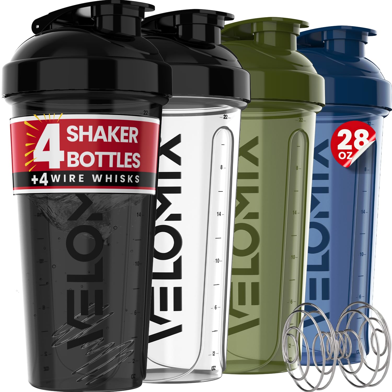 VELOMIX Bouteille shaker protéine 792 ml avec bouchon étanche