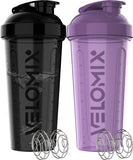 VELOMIX Bouteille shaker protéine 28oz violet et noir, pratique et étanche.