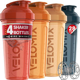 VELOMIX: Bouteille-shaker protéine 28oz pack 4, étanche et pratique en déplacement.