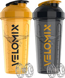 Velomix - bouteille protéine 28oz, couleur doré-pierre, idéale pour des shakes à emporter.