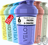 VELOMIX ensemble pastel 6 shakers sans fuite pour protéines