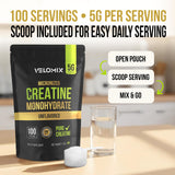 VELOMIX poudre créatine – s’intègre facilement dans smoothies protéinés.
