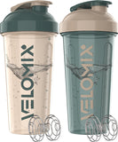 VELOMIX ensemble-deux-bouteilles-shaker 28oz bleu-beige pour boissons protéinées rapides