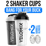 Fouet-fil double dans le shaker Velomix pour mélanger parfaitement les protéines.