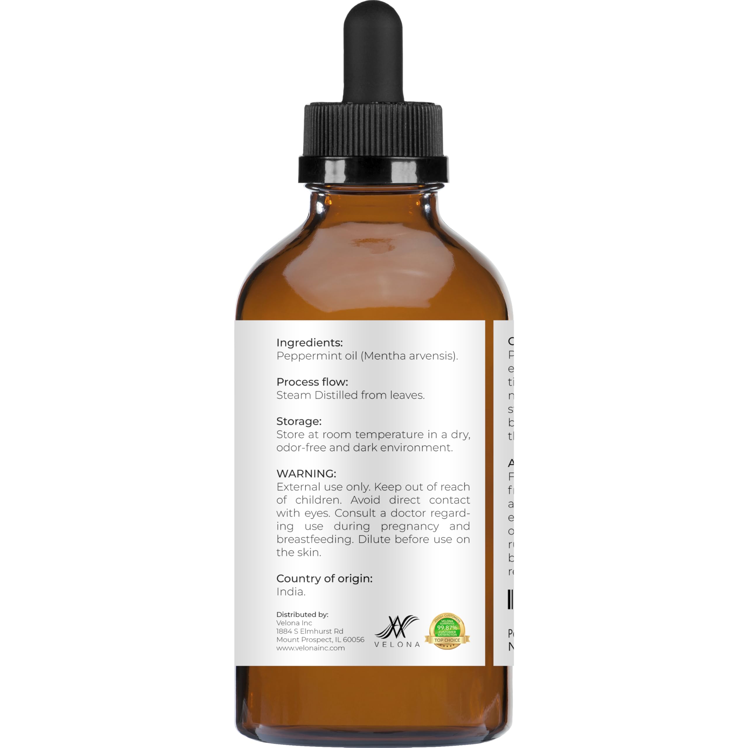 Velona huile essentielle menthe poivree pour bricolage savons et bougies, parfum frais et net.