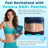 Texture douce du patch Velzara NAD+ posé sur la peau