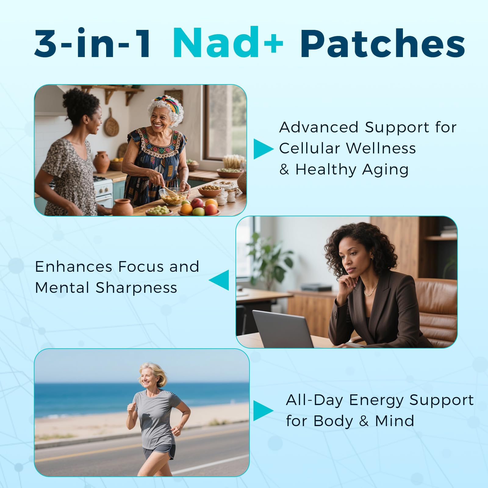 Velzara patchs NAD+ – pack de 60 patchs, pratique pour le mois.