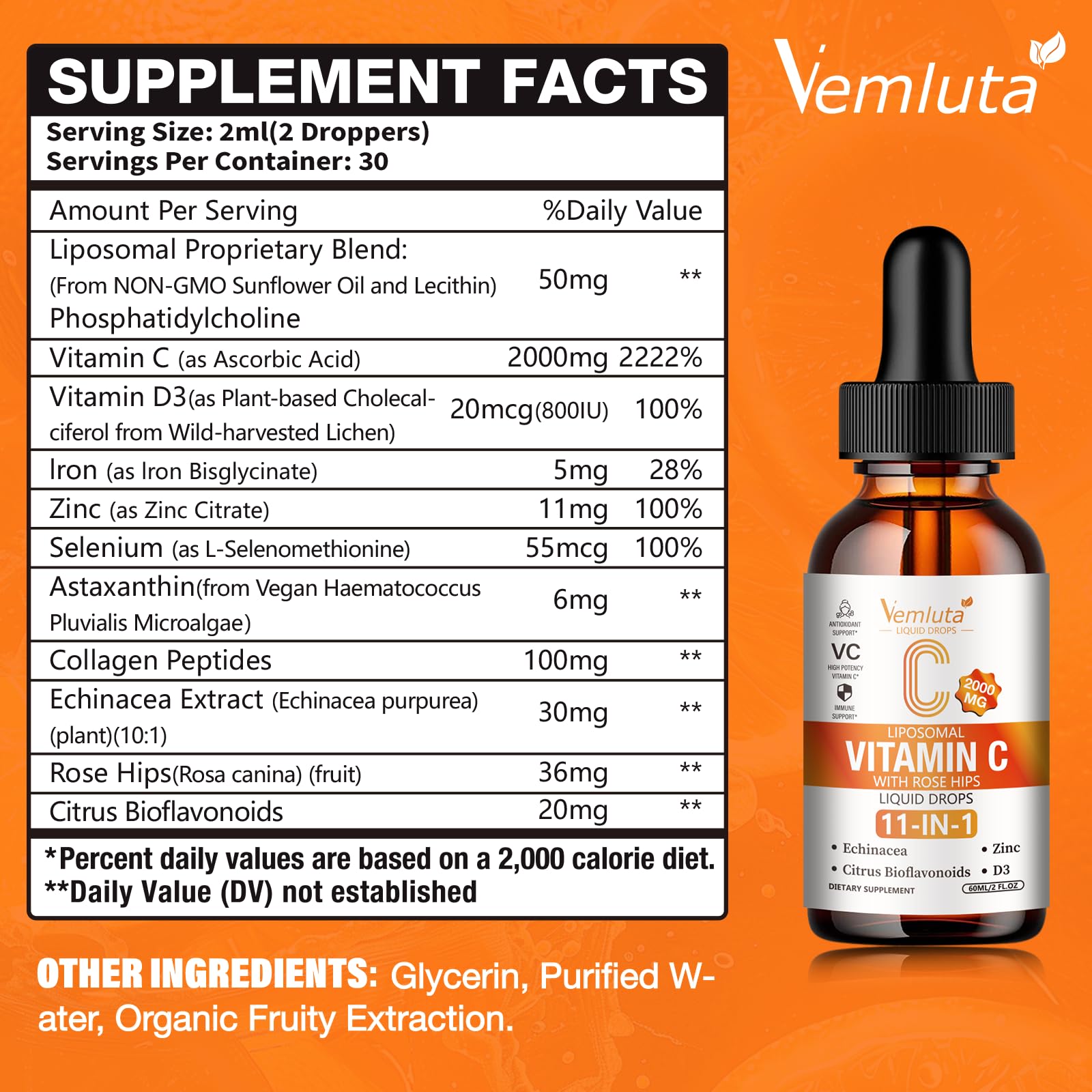 Vemluta: liposomes protégeant la vitamine C et favorisant l'absorption.