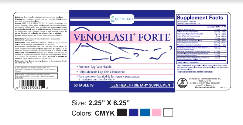 Tablettes VenoFlash Forte sur fond clair, révélant la dose et le format.