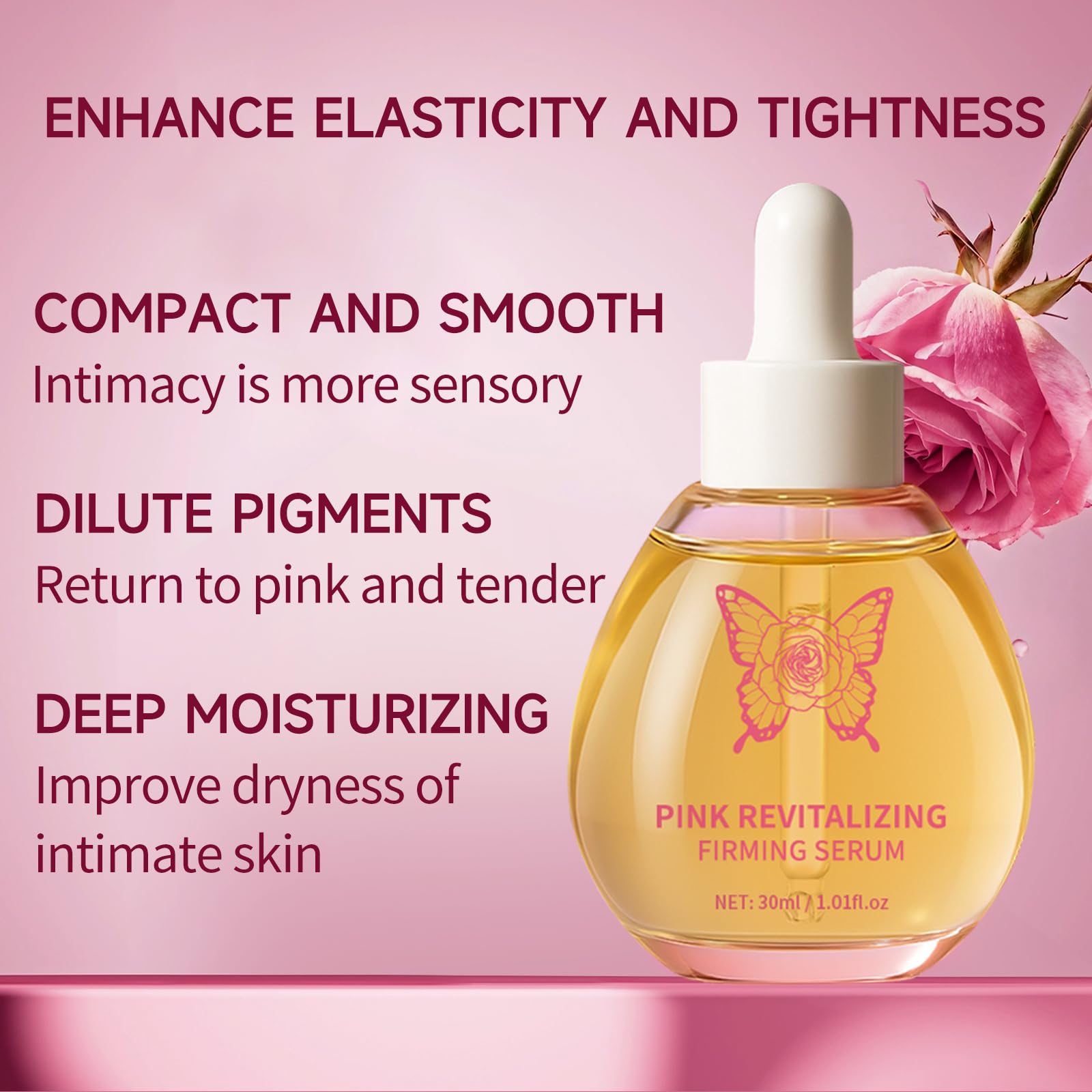 Texture crème rosée du sérum Venrock pour hydratation ciblée et agréable.
